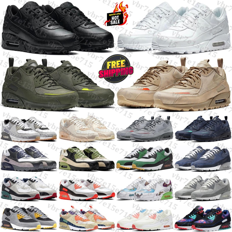 free shipping Designer airmaxx 90 90s sneakers Running Shoes trainers for mens womens Wolf Grey Desert chaussure zapatillas Outdoor men women Sports runners top