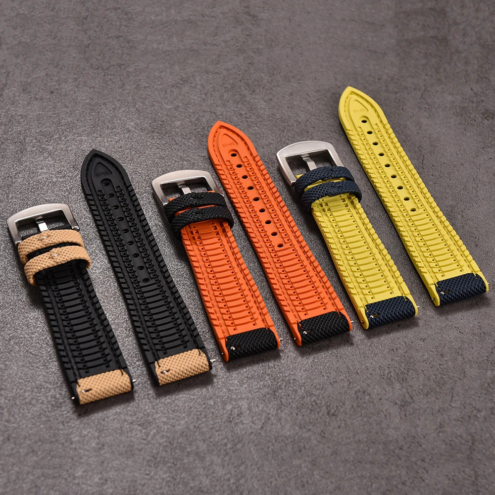 18mm 20mm 22mm 24mm Hybrid FKM Watch Strap Fluoro Rubber Watchband FPM Soft StrapsQuick relea For Each Waterproof Watches 260122 - view 6