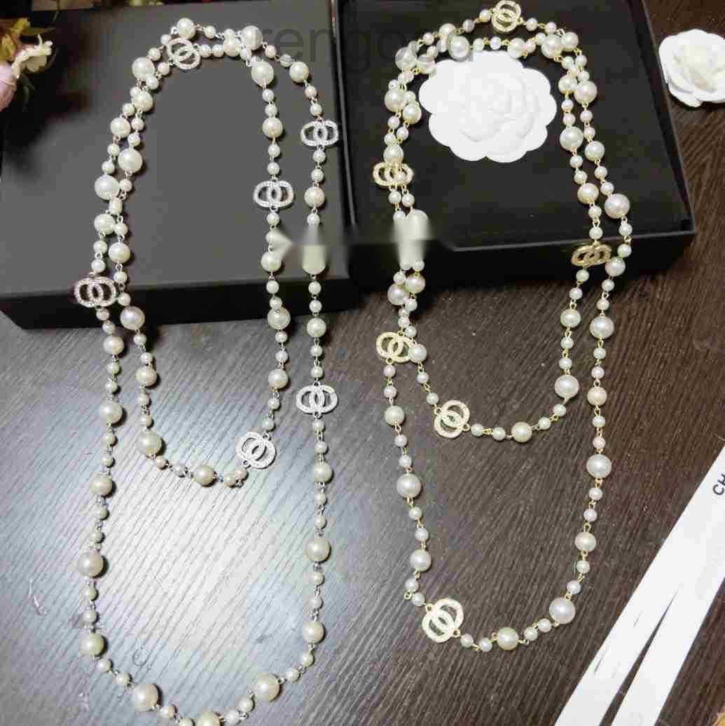 cc channels Chennel 20style Brand Designer Necklace for Women Sweater necklace Six doublesided s Diamond Pearl Pendant Necklaces Wedding Christm Festival J