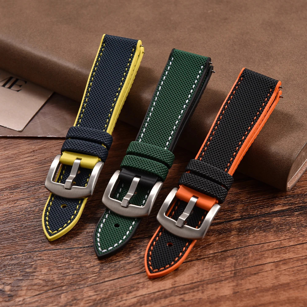18mm 20mm 22mm 24mm Hybrid FKM Watch Strap Fluoro Rubber Watchband FPM Soft StrapsQuick relea For Each Waterproof Watches 260122 - view 7