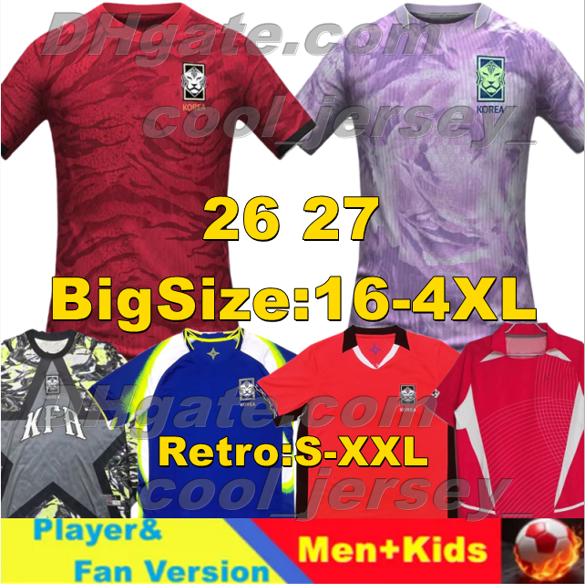 South Korea 2026 World Cup Soccer Jerseys National Football Team Retro 2002 Football Shirts 26 27 HEUNGMIN JAESUNG KANGIN HEECHAN Men Uniforms Goalkeeper kids kits
