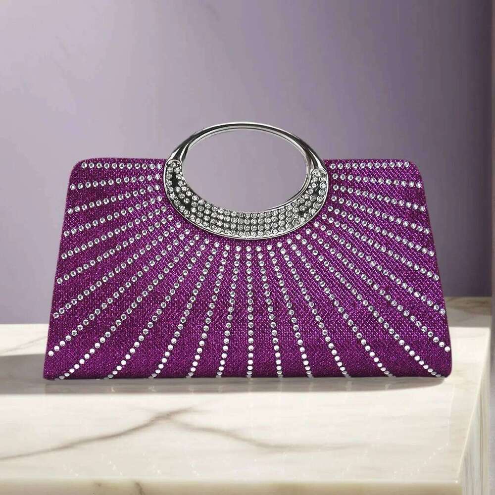 Party Wedding Bridal Handbags Bucket Design Rhinestones Glitter Evening Clutch Bags Cover Open Banquet Purse