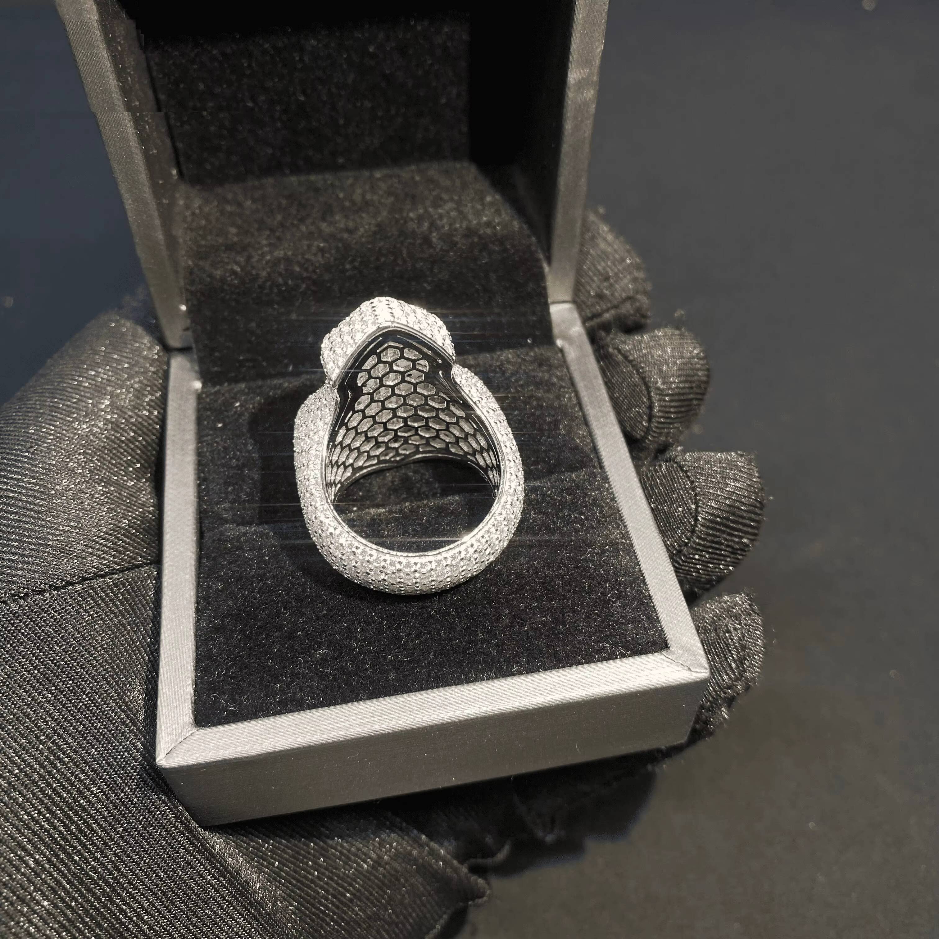 Hip hop moissanite iced cross ring lab grown diamond pav luxury bold statement unisex hip hop ring design