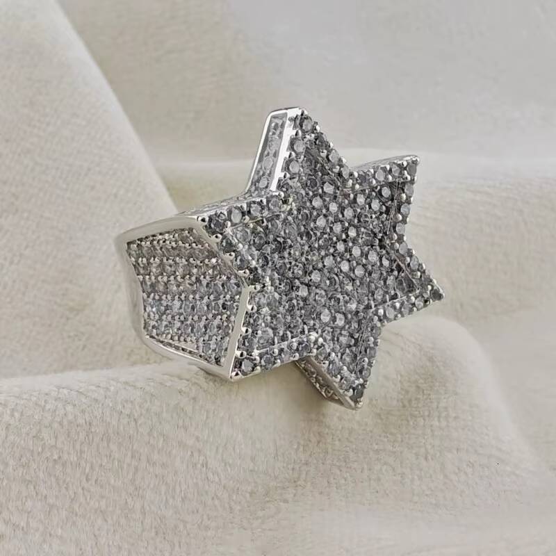 Custom Rings Fine Jewelry Silver Hip Hop Moissanite Fashion Rings Wedding Rings
