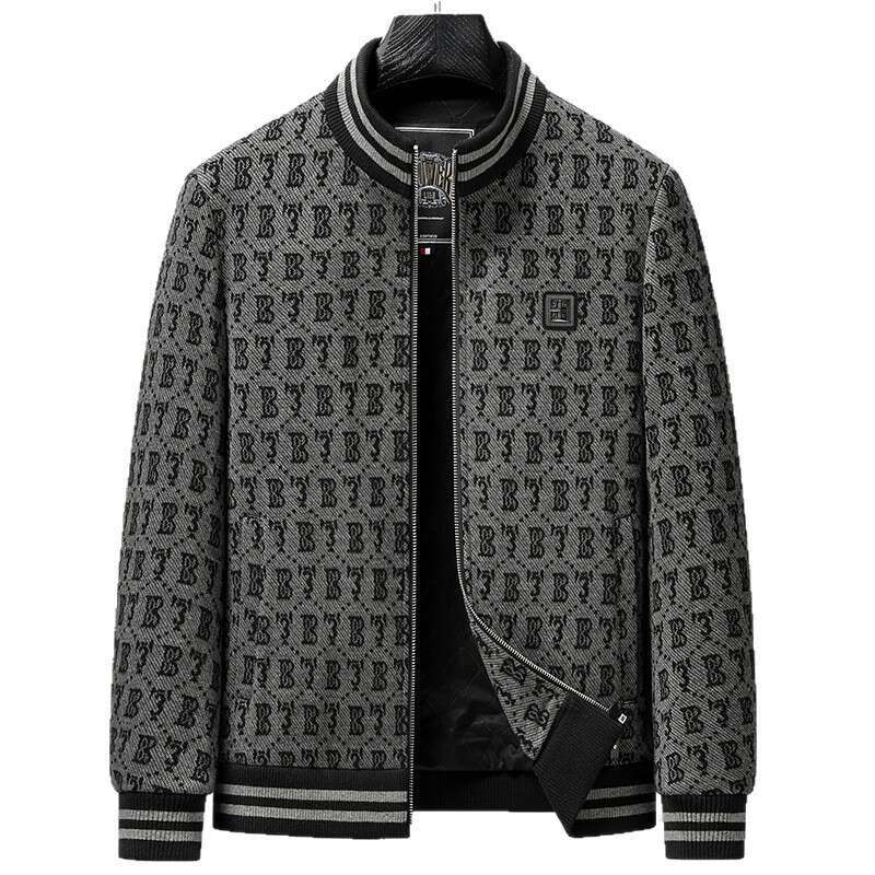 Autumn Winter Men's Thickened Jacket Trendy Casual Padded Short Golden Mink Wool Coat