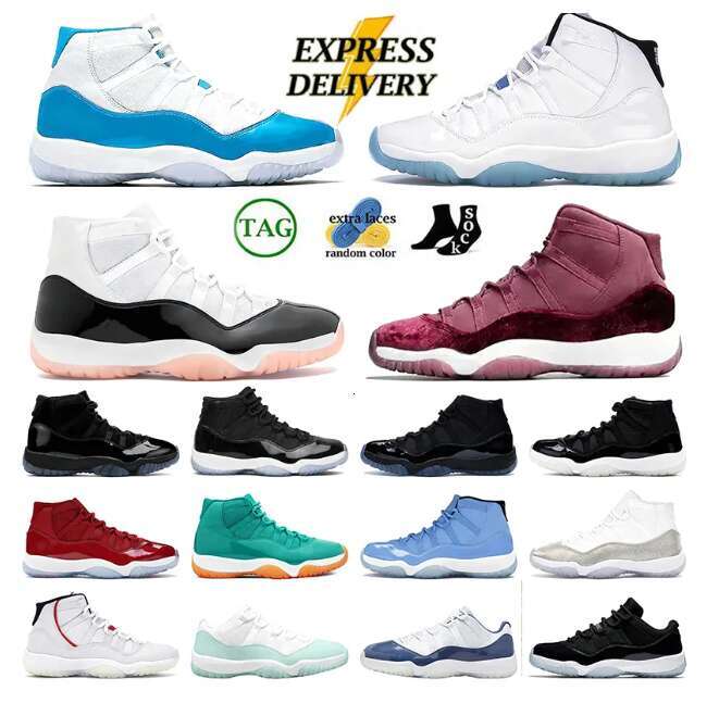 Top Basketball shoes 11 11s cool grey 25th Anniversary Gamma Blue Platinum Tint Concord Cherry men women designer Sneakers 5.5-13