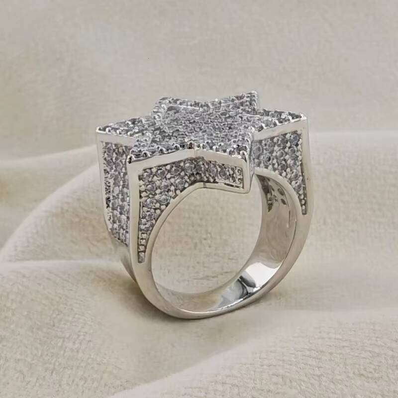 Custom Rings Fine Jewelry Silver Hip Hop Moissanite Fashion Rings Wedding Rings