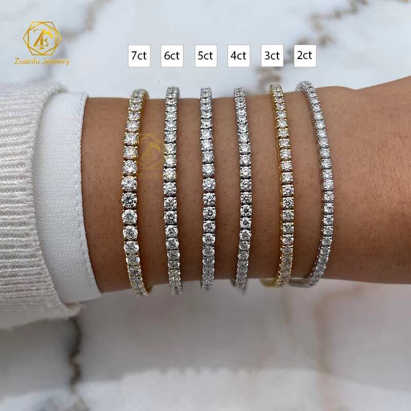 Custom Lab Grown Diamond Tennis Bracelet IGI Certified 10K 14K Gold 2MM 3MM 4MM 5MM 65MM CVD DEF Vvs Diamond Tennis Chain
