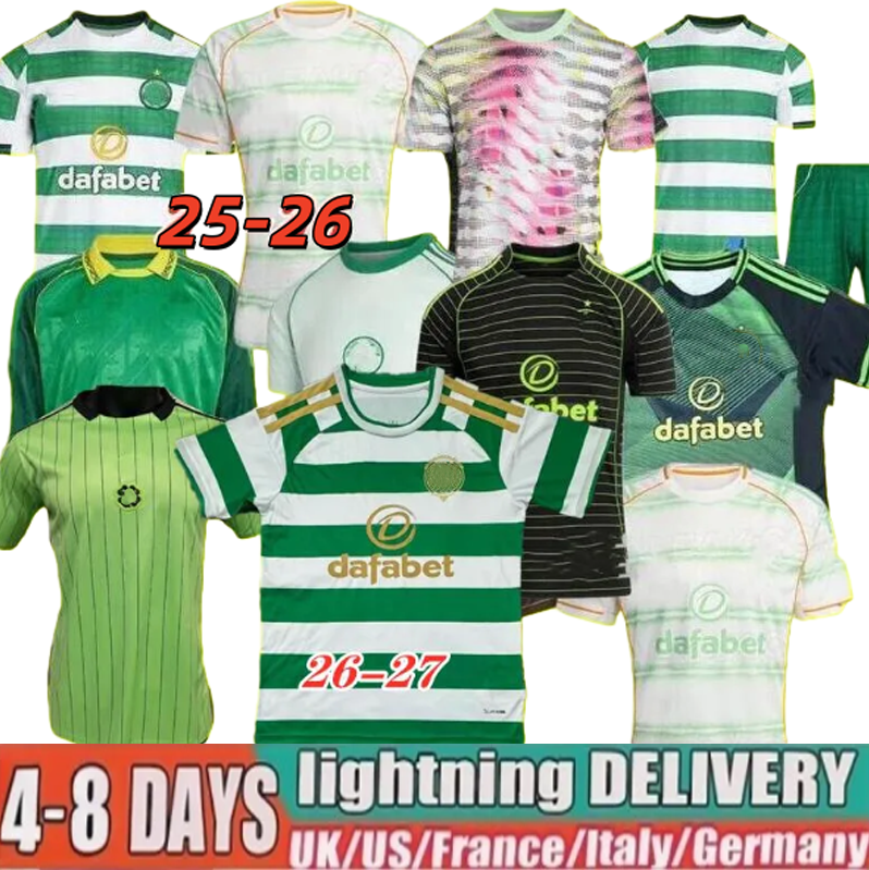 2026 27 Celts Soccer Jerseys celticfc jersey 25 26 Home Away football shirts EDOUARD men and kids kit IDAH KYOGO MCGREGOR SCHMEICHEL irish celticfootball jerseys set