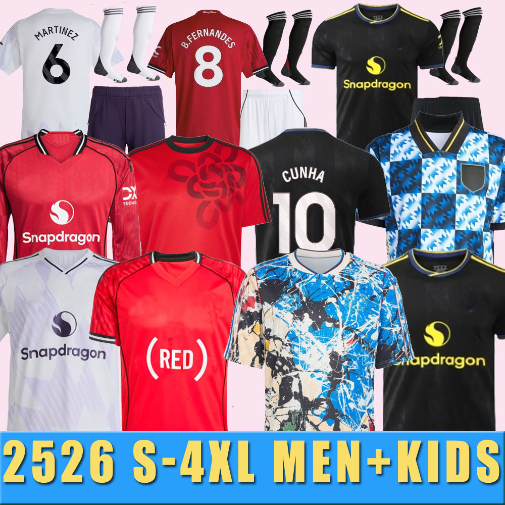 2025 2026 S-4XL AMAD Soccer Jerseys HOJLUND MAINOO 2627 football shirt CASEMIRO B. FERNANDESmen kids kits 2025 2026 CUNHA