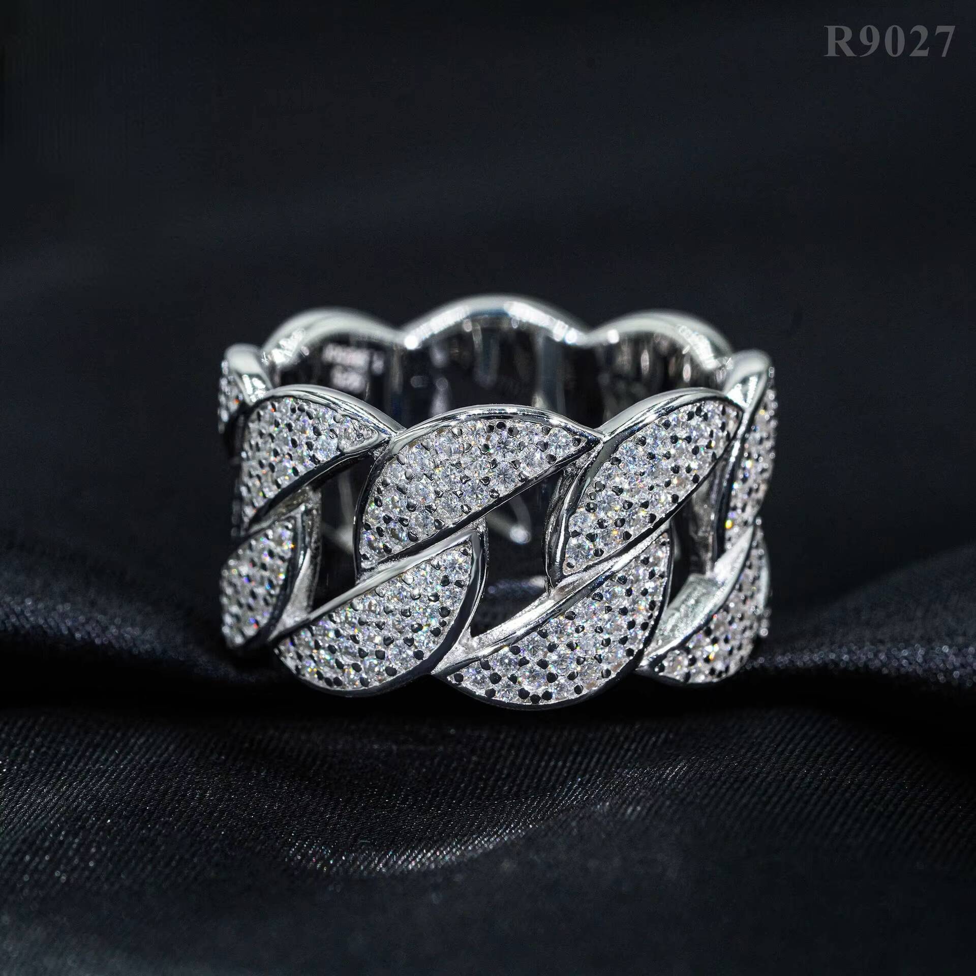 CVD Moissanite Round Brilliant CutDiamond Tester 925 Silver VVS Diamond Hip Hop Jewelry Diamond Moissanite Men Ring