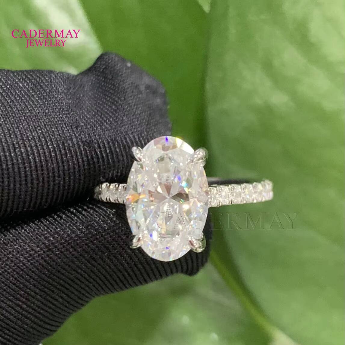 S925 Silver Sterling Long Oval 5ct Fancy Moissanite D VVS1 Pass Diamond Tester Engagement Wedding Rings Brand