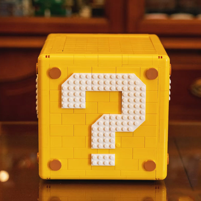 Cross-border new question mark box-shaped brick blocks boy building blocks toy gift