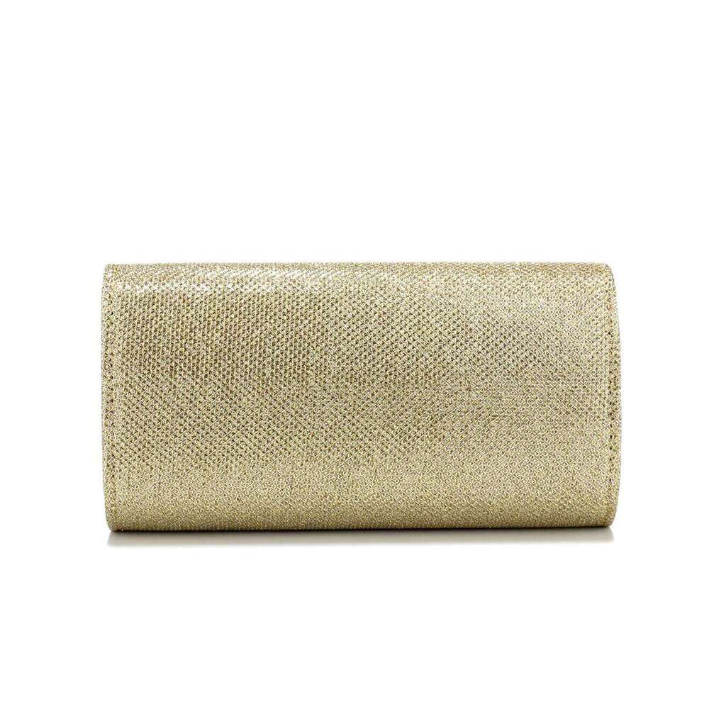 Casual Women Evening Golden Chain Metal Clutch Bags Small Envelope Design Cover Handbags Purse Glitter