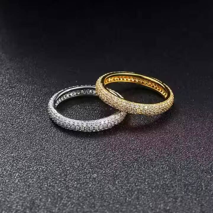 Handcrafted Moissanite Diamond Hip Hop Ring for Men Custom Iced Out Rapper Jewelry Style Mens Hip Hop Ring with Moissanite