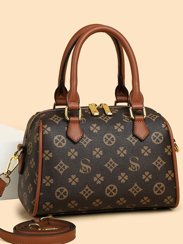 Fashion Elegant Women Handbag 2026 New Print Design Versatile Boston Bag Commuter Portable Crossbody Bag