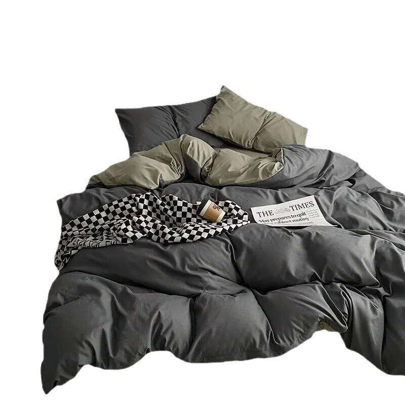 Linen Duvet Cover Comforter Four-piece of Bedding Bed Sheets Quilt Covers Three-piece Set Student Dormitories Y260124