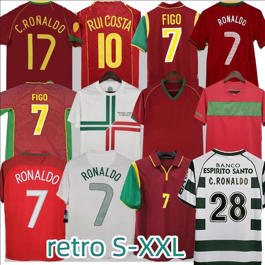 Retro classic 1998 1999 RONALDO soccer jerseys 2000 2002 2004 2006 2012 16 18 Portugal PAULETA RUI COSTA FIGO J.MOUTINHO NANI PEPE QUARESMA Portugieser football shirt