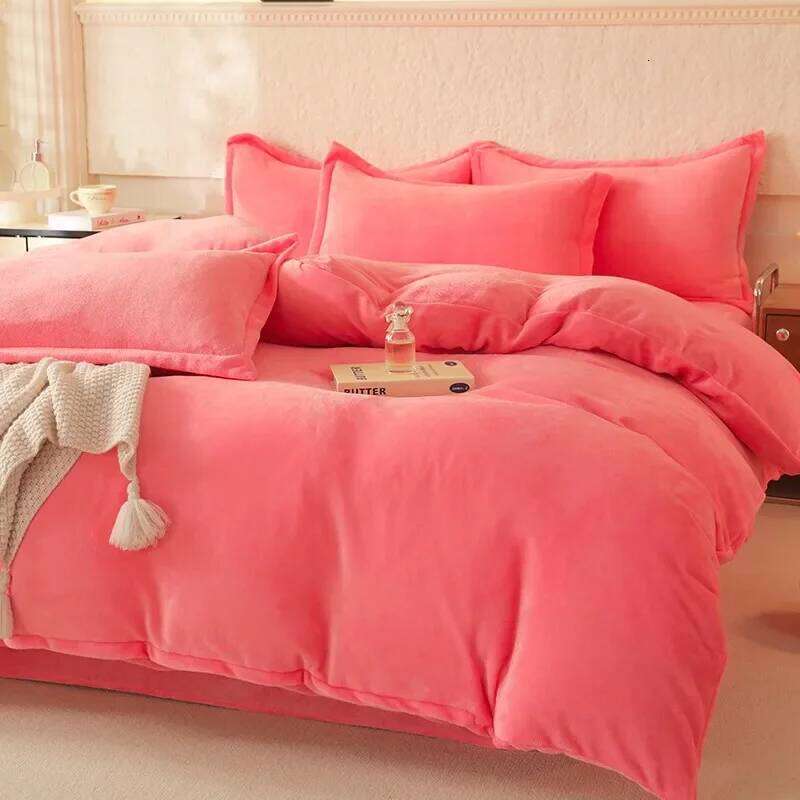 Winter Class A double-sided milk single-piece bed sheet four-piece flannel quilt cover thickened fleece Y260124