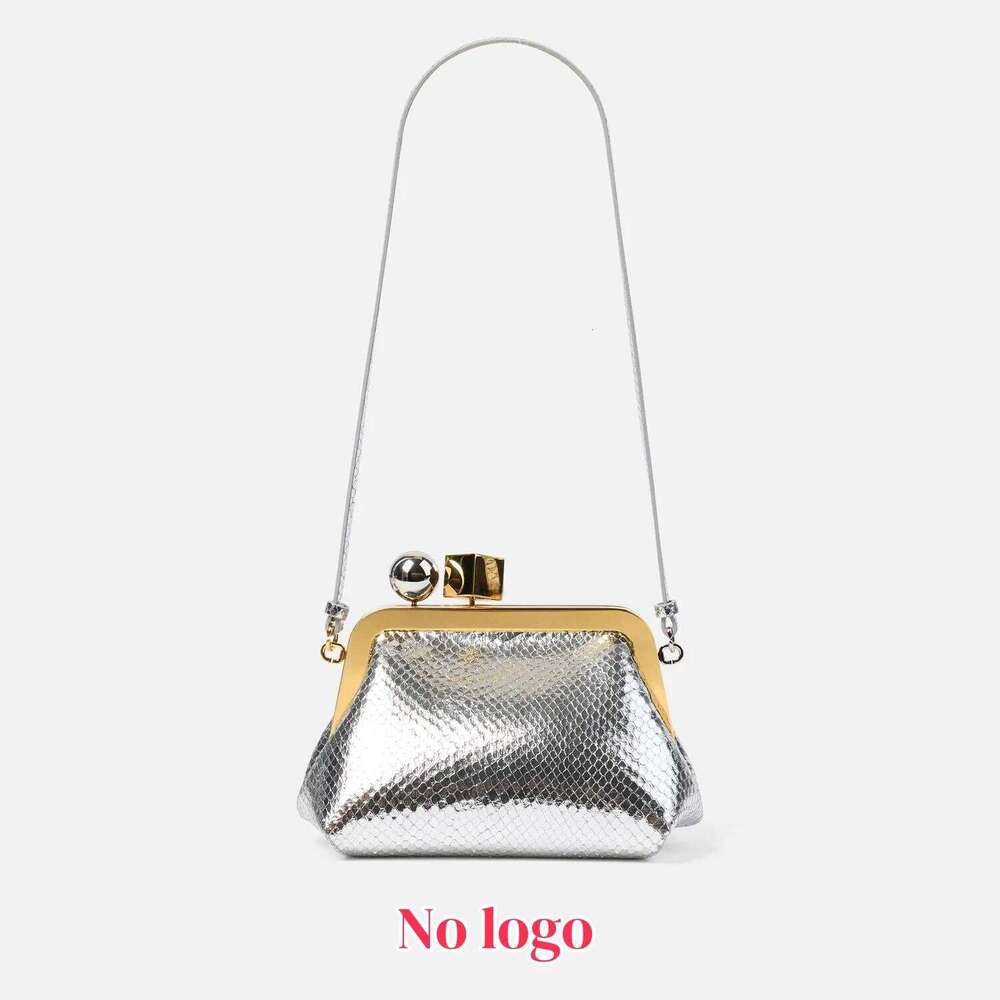 Luxury Designer Small Clasp Bag with Metal, Fashionable Kisslock Handbag Women, Dress Purses Prom Clutch for Ladies Elegant