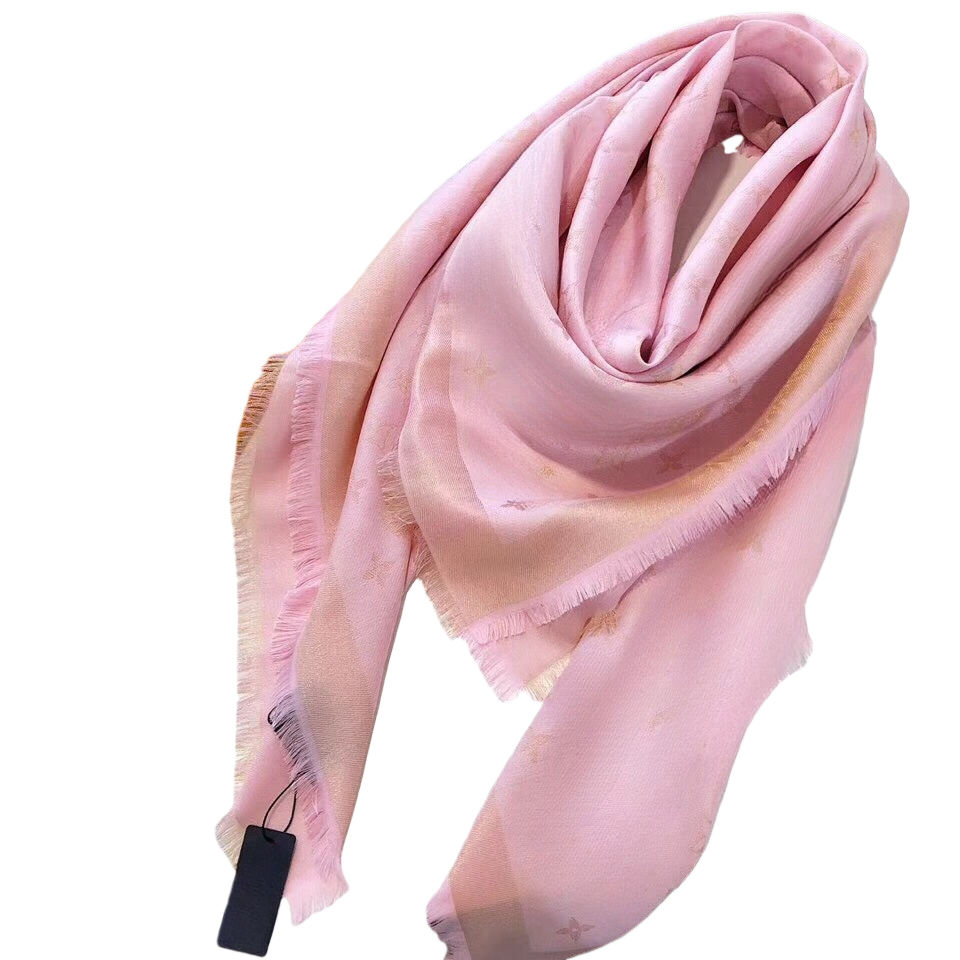 Designer scarf Women's scarf designers Trendy letter Style Monogram silk scarf with Fringes - Multi-Color, Soft & Warm, Ideal for Women's Daily & Cold Season Looks