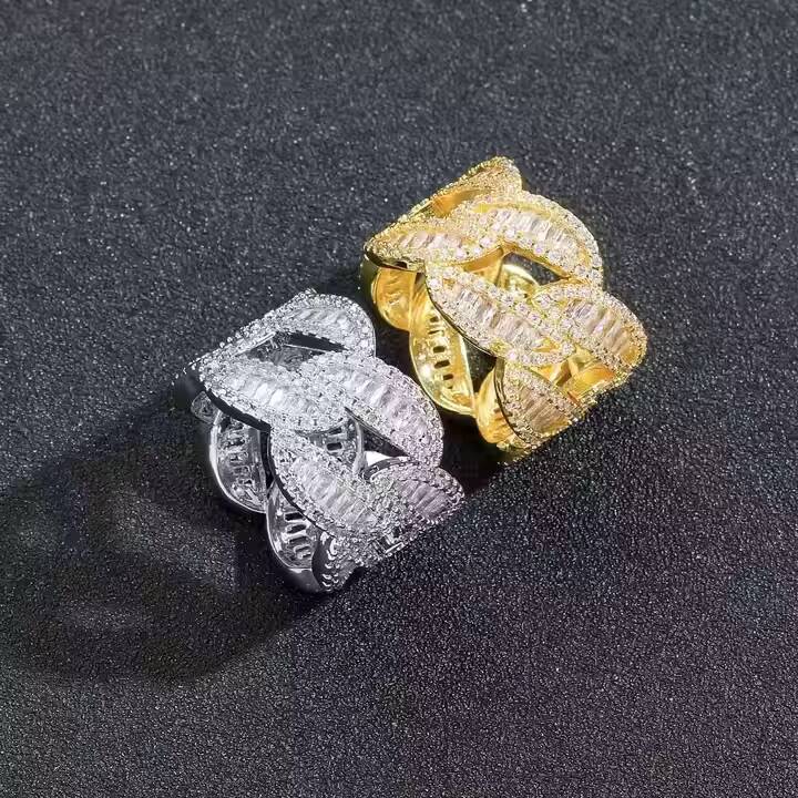 Dazzling Moissanite Ring Hip Hop Style Sparkling Diamond Jewelry Unique Design Bold Fashion Statement Gift for Men or Women