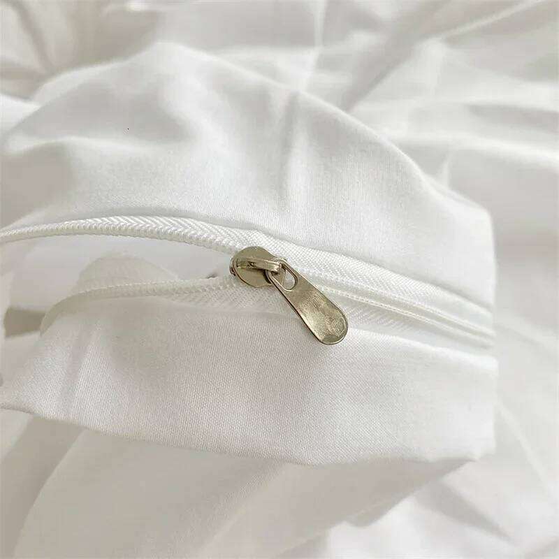 High End Three-dimensional Pinch Pleated Duvet Queen Solid Color Single Double Bedding Set Quilt Cover and Pillowcase Y260124