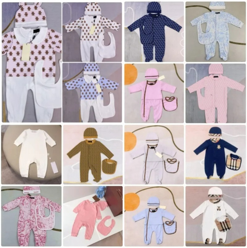 2026 Newborn Baby Rompers Baby Girl Designer Newborn Clothing Sets Letter Costume Overalls Clothes Jumpsuit Kids Bodysuit for Babies Romper 3-9M