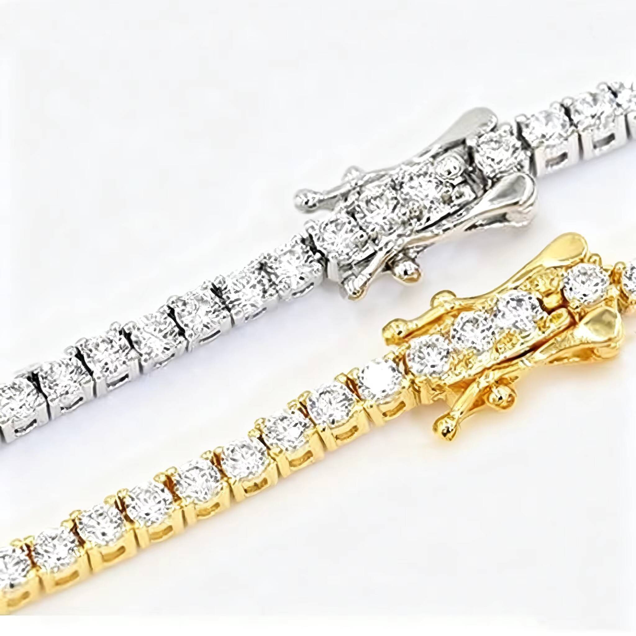 Tennis Chain Lab Grown Moissanite FineJewelry Womens Mens Silver 14K White Yellow Rose Gold Plated Custom Tennis Bracelet