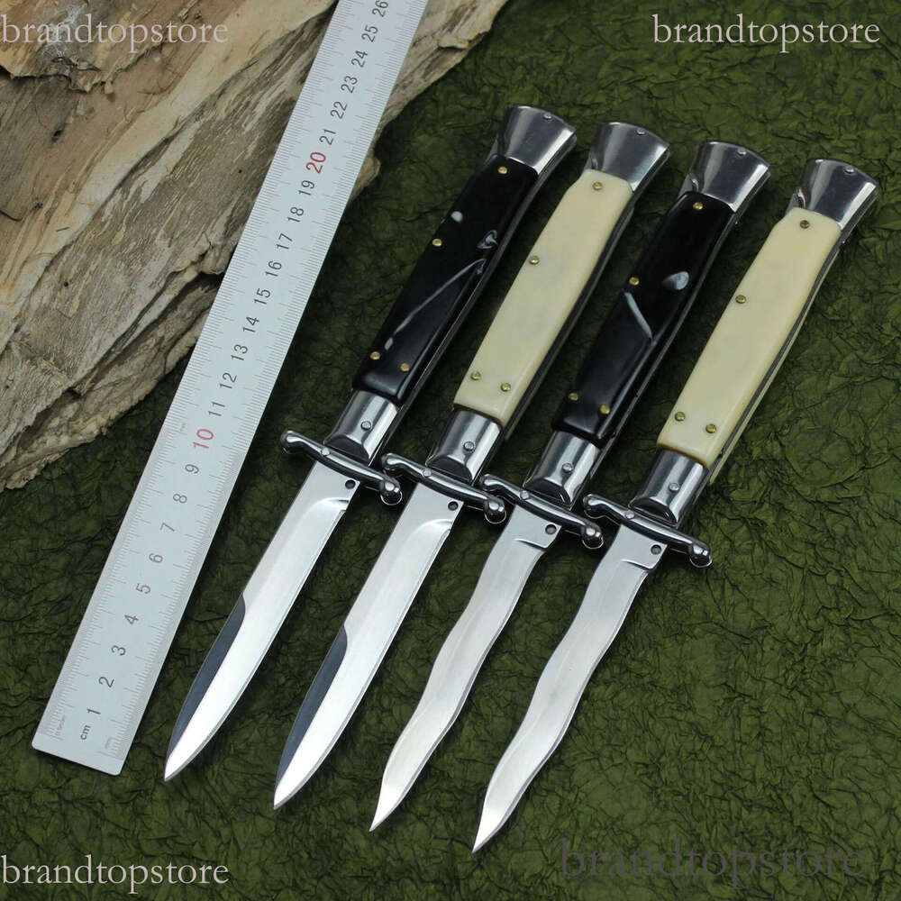 knife 4Models 10'' Stiletto Mafia Knife 440C Blade Resin Handles folding knife Pocket Knives EDC Tools