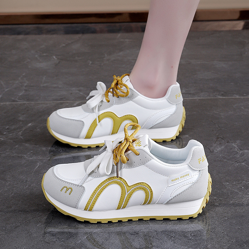 2026 Spring New Design Retro Double Lace Color blocked Women's Shoes Soft Bottom Versatile Fashion and Comfortable Casual Sports Shoes