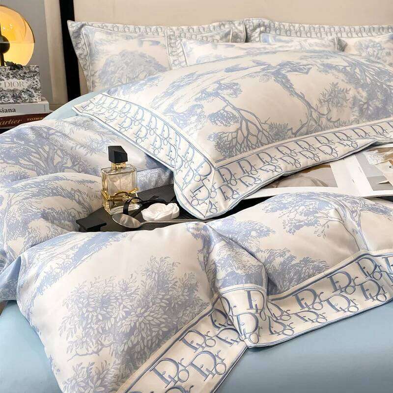 Customizable high-end cotton printing four-piece light luxury bed sheet quilt Y260124