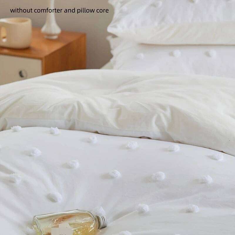 3pcs Korean style bedding set Double Duvet 220x240 Solid Twist Cotton King Size Bedding Quilt Cover Set Y260124