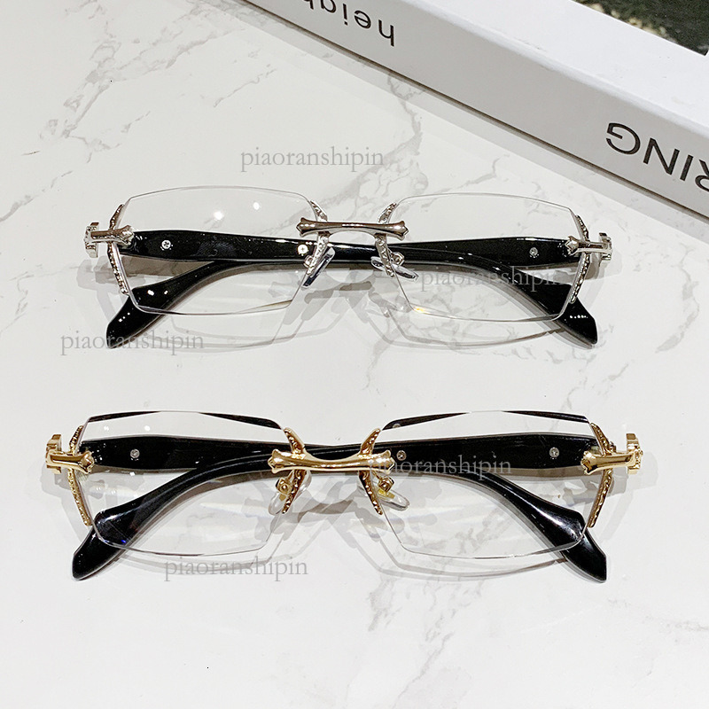 2026 Designer's New Luxury Frameless Women's Reading Glasses Fashion Brand Accessories Anti Blue Light Metal HD Elderly Reading Glasses Whol