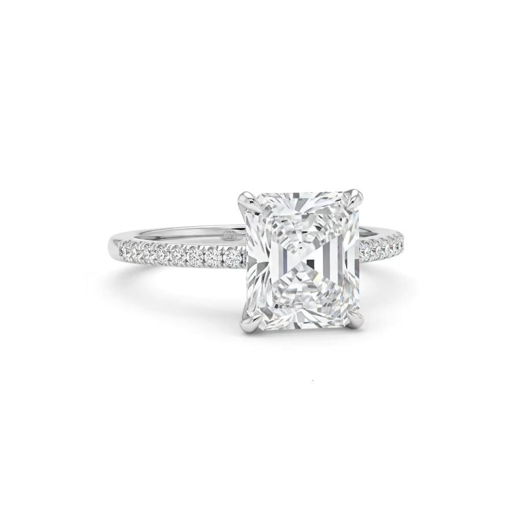 25ct Radiant Cut Lab Grown Diamond Womens Ring Double Halo Double Hidden Halo Solitaire Pave Gallery IGI Certified