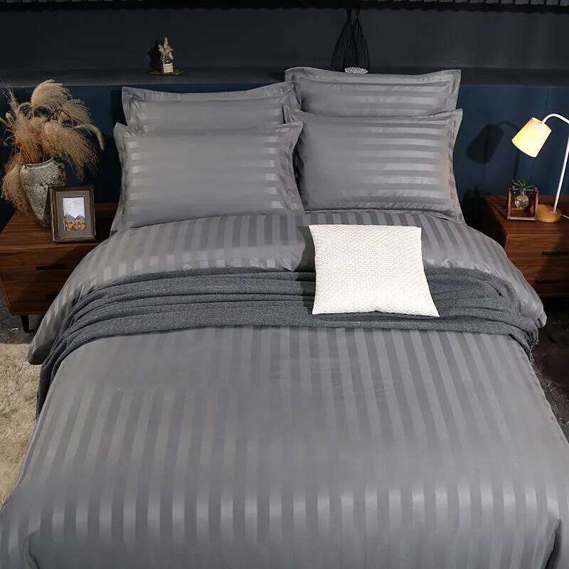 Comfort 4Pcs Set Damask Stripes Premium Hotel Quality Microfiber Soft Duvet Cover Bed Sheet Pillowcase Double Queen Y260124