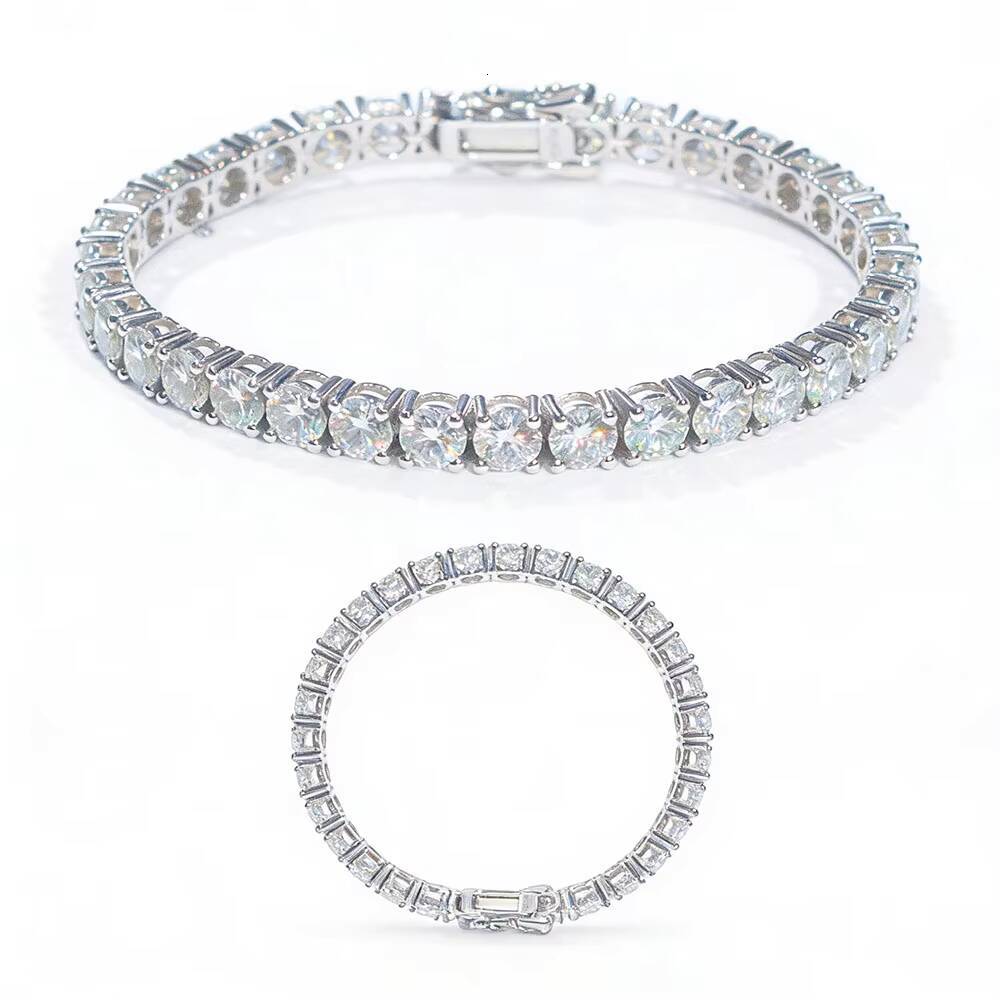IGI Certified Lab Grown Diamond Tennis Bracelet Chain 18K Gold 925 Silver Cvd Vvs Created Made Diamond Tennis Necklace Women
