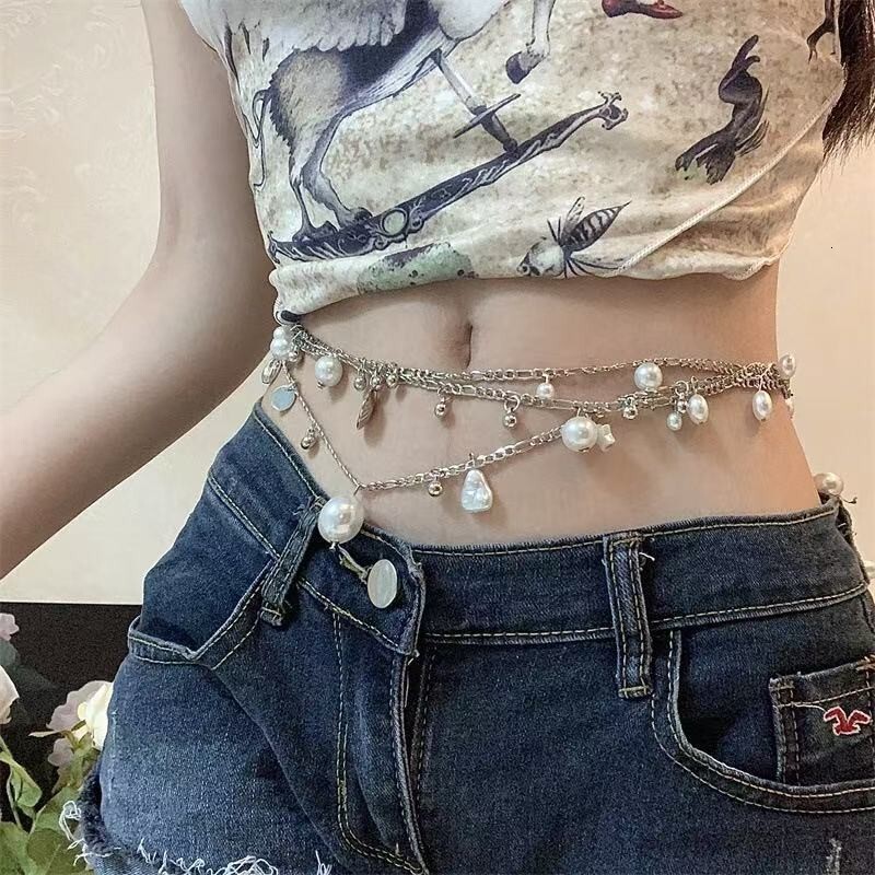 Designer Waist Chain Camellia Pearl Luxury Waist Chain High-end Design Slim Fit Waist Chain Sweet And Cool Fashionable Multifunctional Waist Accessory