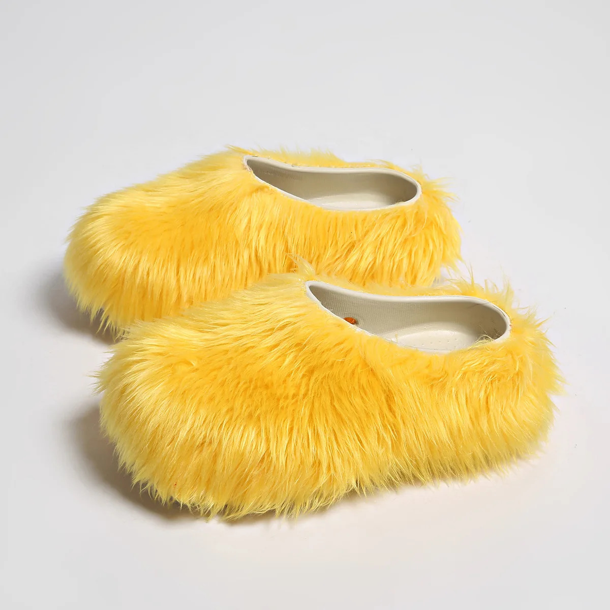 Modern Slippers Womens Faux Fur Adult Platform Mule Shoes Thick Sole Slides 260124