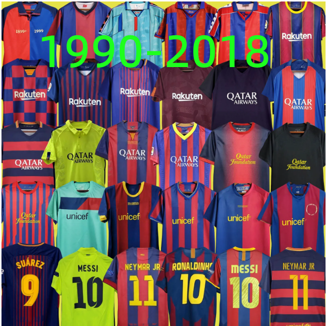 2005 2006 2010 2011 barcelona NEYMAR JR Retro Soccer jerseys 96 97 05 06 08 09 10 11 12 13 14 15 16 17 RIVALDO RONALDO RONALDINHO INIESTA XAVI MESSI Vintage Football Shirts