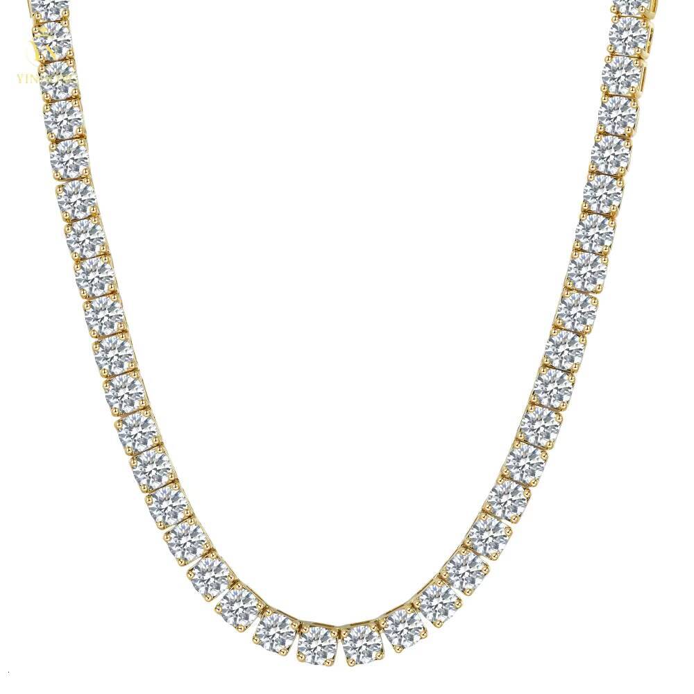 USA Hot Selling 3mm-8mm Pass Diamond Tester Customize 925 Silver Moissanite Tennis Necklace Tennis Chain Moissanite Fine Jewelry