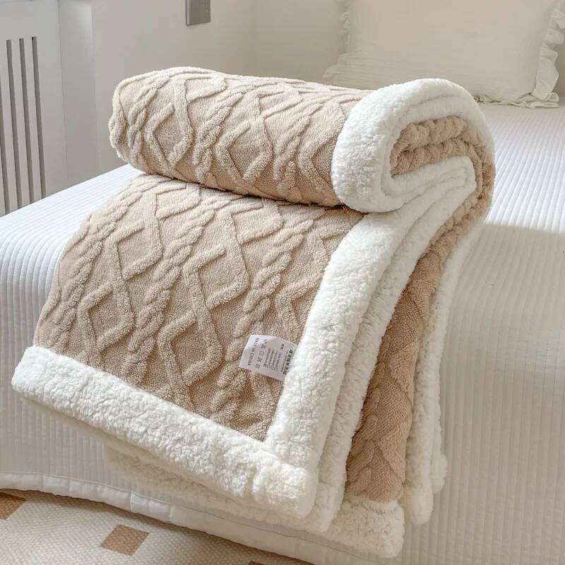 Layer Fleece Blanket Autumn Winter Thick Warm Office Nap Throw Blankets for Sofa Bed Single Double Soft Plush Comforter H260124