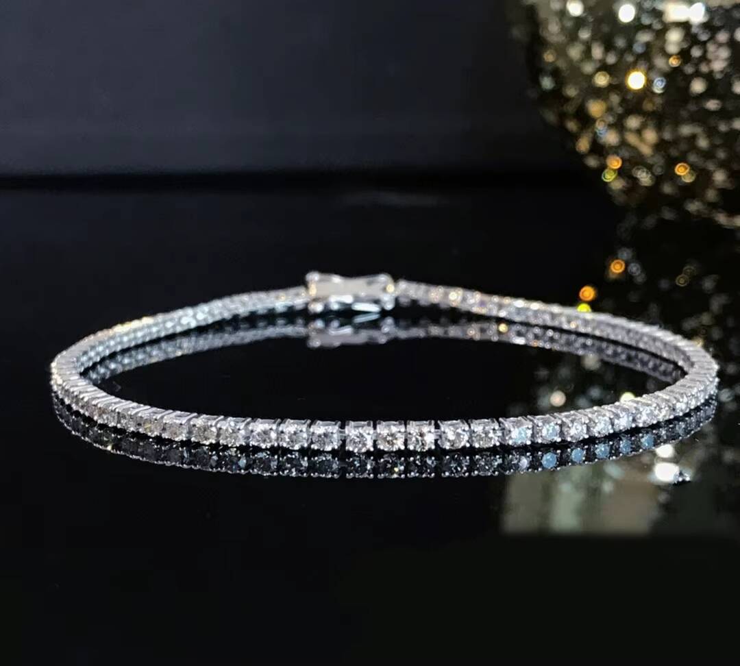 Custom GIA IGI Certified Lab Grown Diamond Tennis Bracelet Chain 10K 14K 18K HPHT Cvd Diamond Bracelet for Women