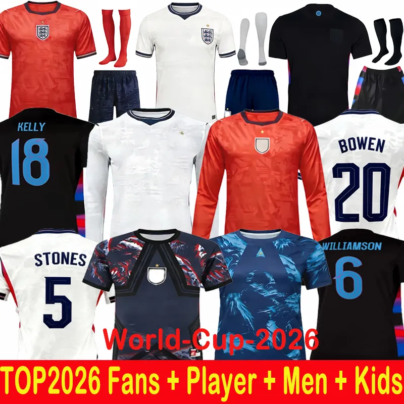 2026 2027 englands football shirt Bellingham PALMER Foden MAINOO 26 27 kane rice saka Soccer Jerseys Home Away camisa de futebol adult Men Kids kit uniform fans