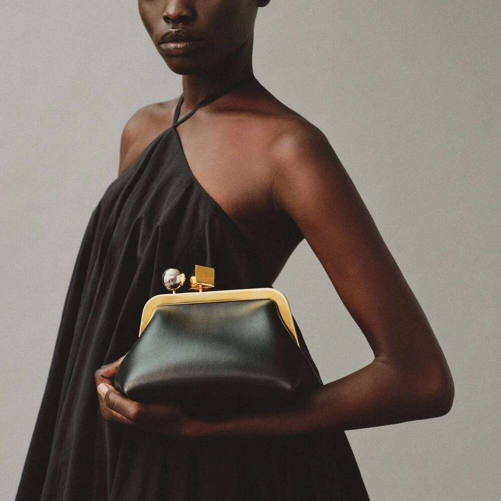 Luxury Designer Small Clasp Bag with Metal, Fashionable Kisslock Handbag Women, Dress Purses Prom Clutch for Ladies Elegant