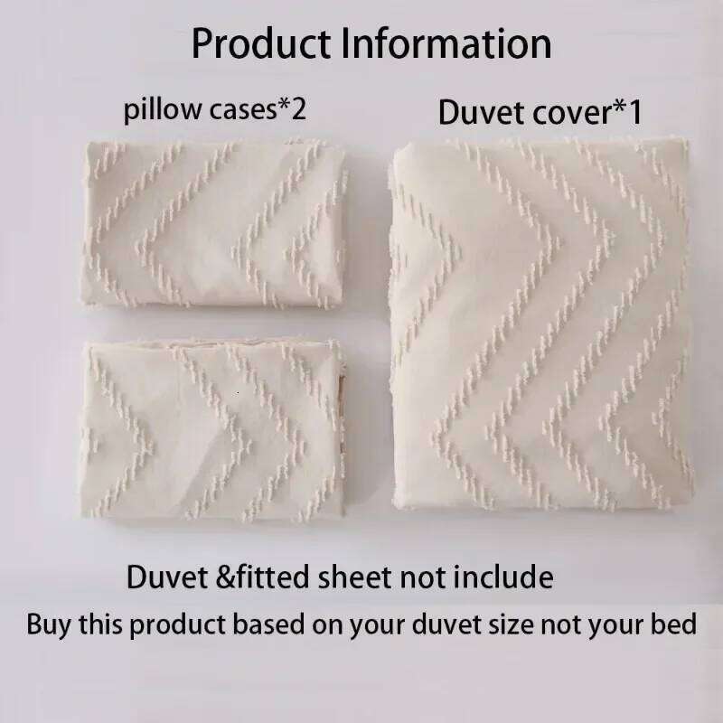 3pcs/set Lightweight Down Bedding Khaki Tufted Duvet Line Comforter Cover Geometric Bed Set for All Season Y260124