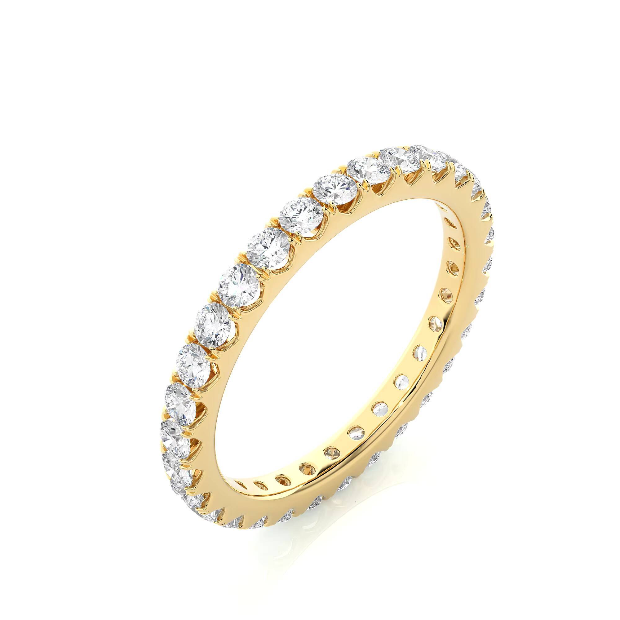 Luxury Custom Available 18K Eternity Wedding Band Lab Grown White Gold Round Cut Diamond Fine Ring Jewelry Gifts For Her