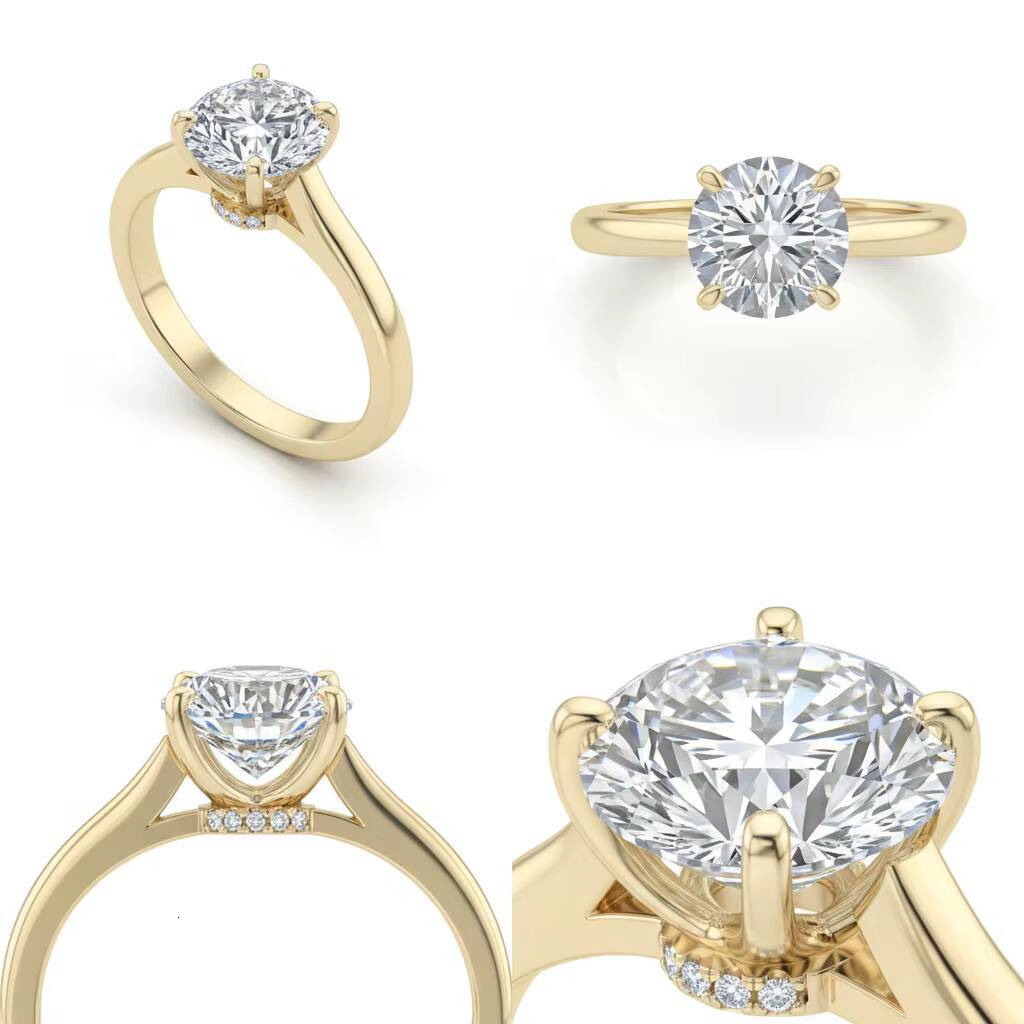 15ct Radiant Cut Lab Grown Diamond Engagement Ring with Hidden Halo Solitaire Setting 14k Gold Cut Whisper Thin