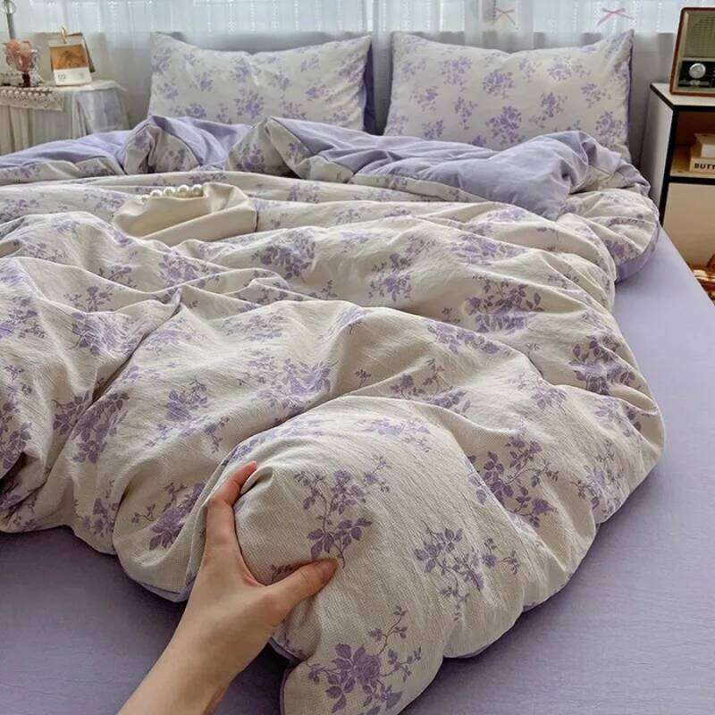 2025 new class A high gram weight linen raw hemp four-piece jacquard quilt cover bed sheet student dormitory three-piece set Y260124