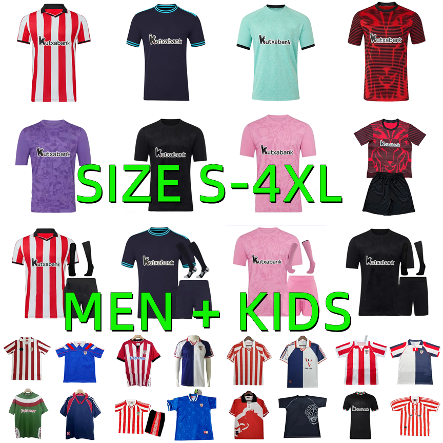 94 95 96 97 98 99 00 11 12 Retro Bilbao GURUZETA Soccer Jerseys 25 26 Athletic WILLIAMS JR O.SANCET YURI A. DJALO VILLALIBRE J.GUERRERO 2025 2026 Football shirt Men Kids kits